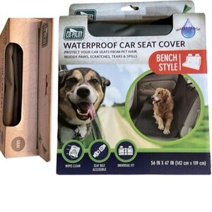 Co-Pilot Pet Travel Waterproof Car Seat Cover Bench Style Gray 56x47 New